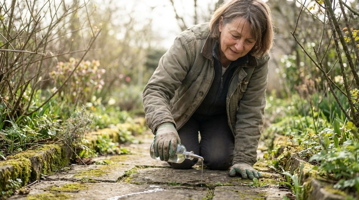 L'ingrediente segreto che i giardinieri usano tra le piastrelle: le erbacce non tornano più
