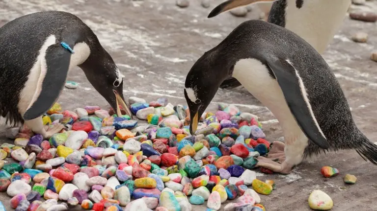 Pinguini a Edimburgo: i sassi colorati che conquistano il cuore
