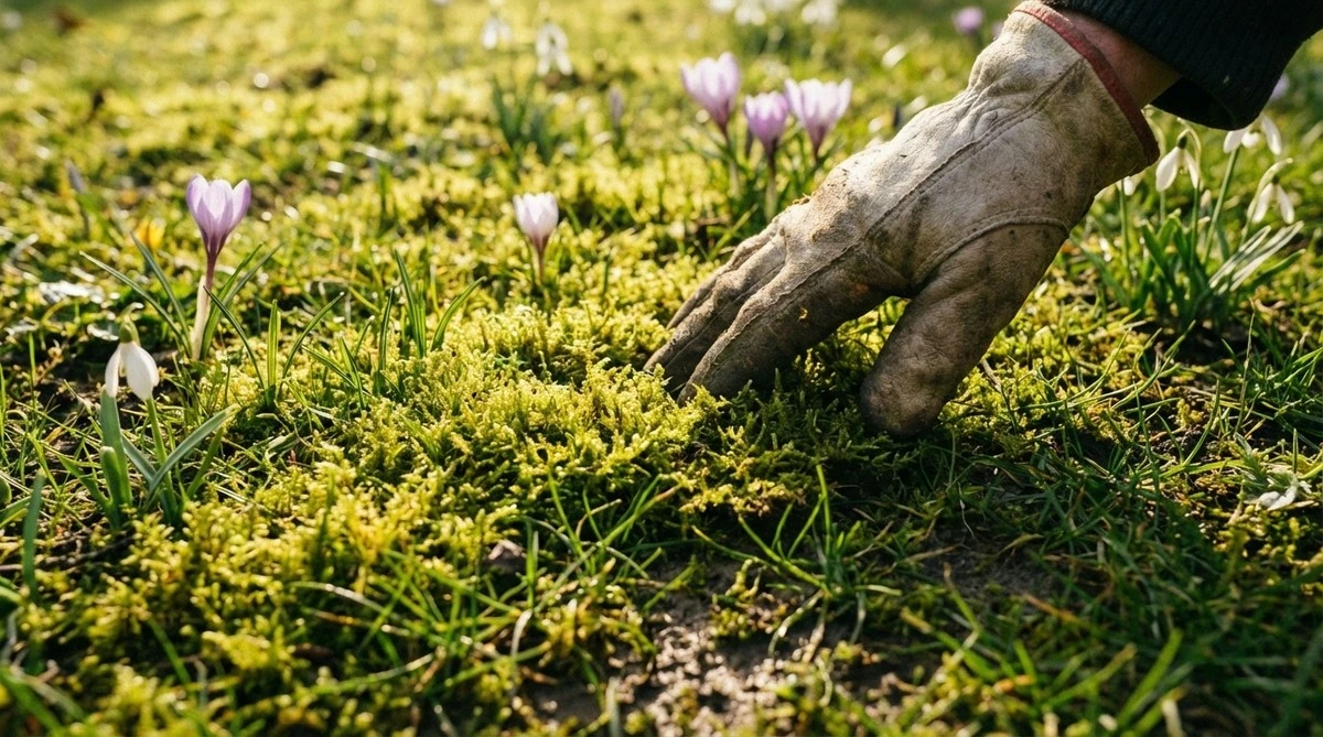 Tappeto di muschio sul prato dopo l'inverno? Ecco cosa fanno i paesaggisti per liberarsene